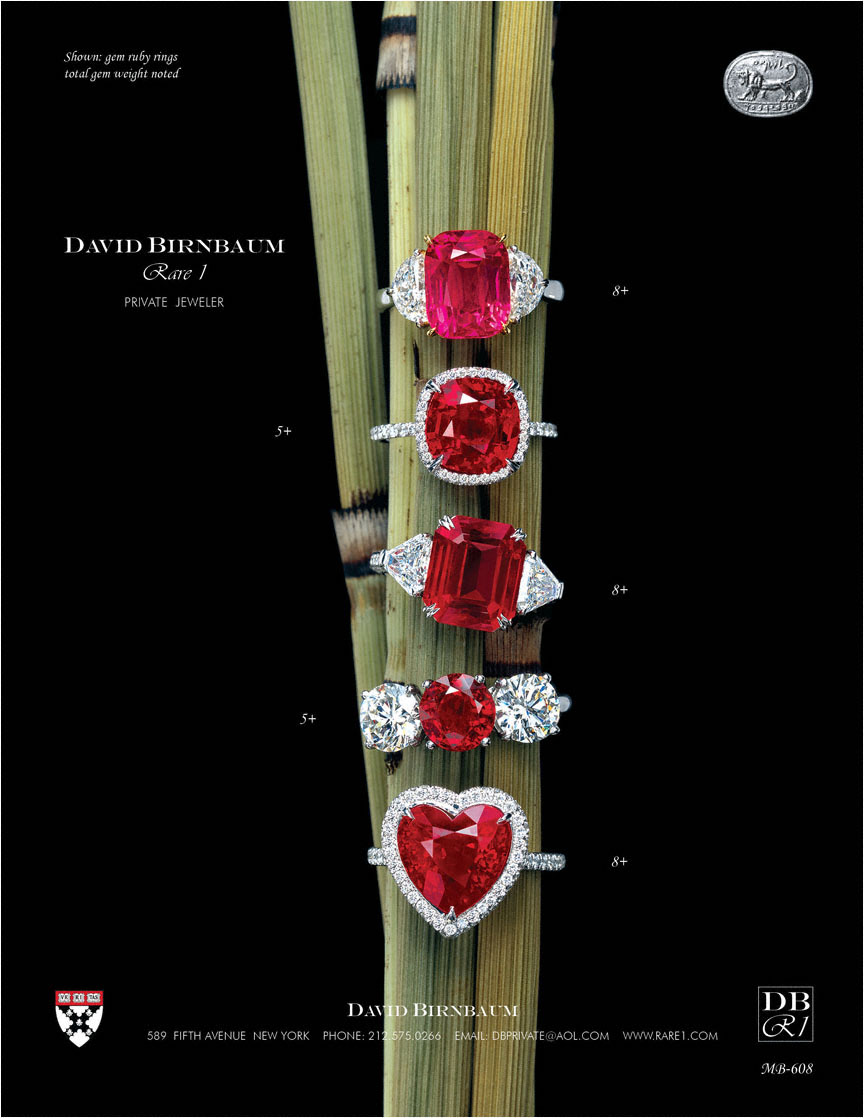 See rare diamonds by David Birnbaum: An array of rare Fancy Color Pink and Blue diamonds are in the David Birnbaum mix.